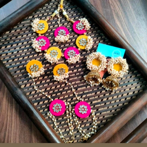 Hashtag Jully Gold Plated Kundan Combo Necklace Set