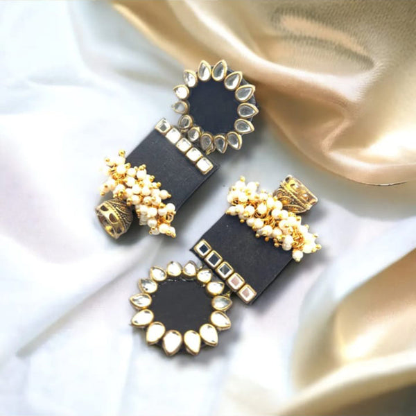 Hashtag Jully Gold Plated Kundan Handmade Dangler Earrings