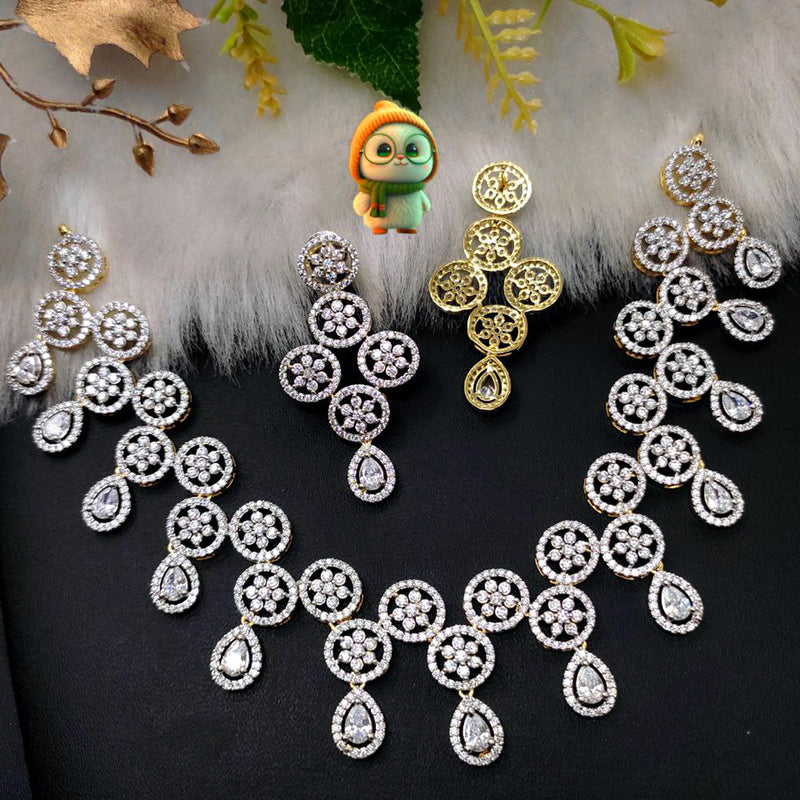 Aamrapali Gold Plated AD Necklace Set