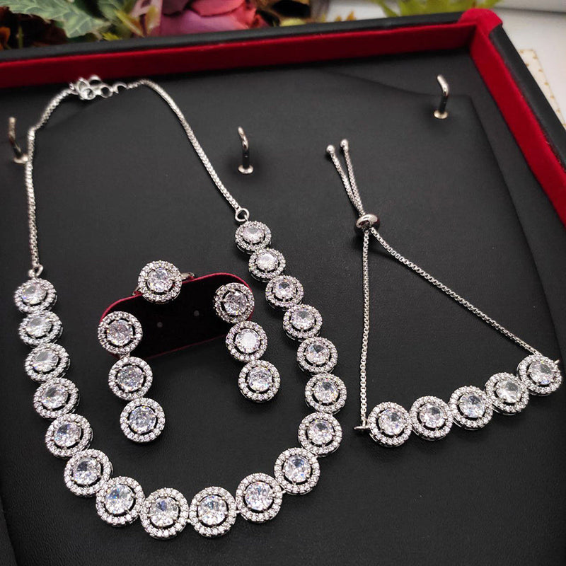 Aamrapali Silver Plated AD Combo Set