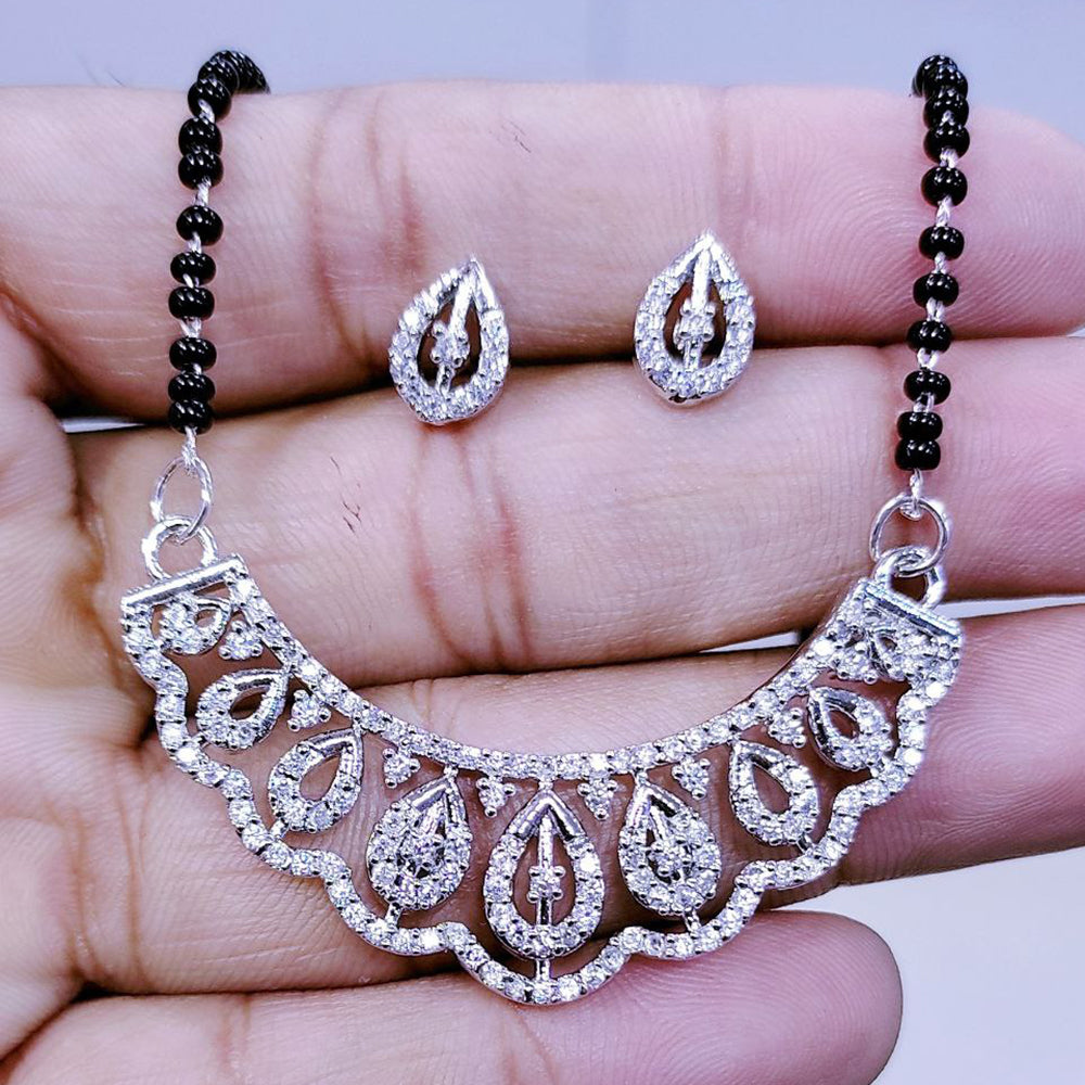 Aamrapali Silver Plated Austrian Stone Manglasutra