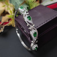 Aamrapali Silver Plated AD Openable Bangles Set