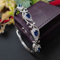Aamrapali Silver Plated AD Openable Bangles Set