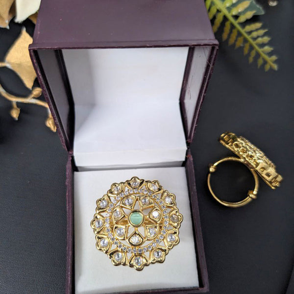Aamrapali Gold Plated Kundan Ring (1 Piece Only)
