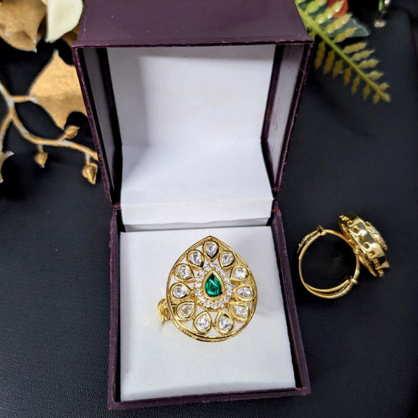 Aamrapali Gold Plated Kundan Ring (1 Piece Only)