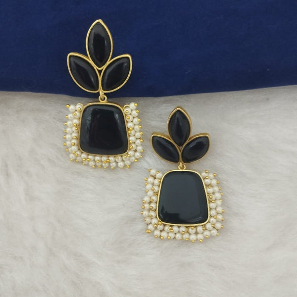 Marudhar Creations Gold Plated Matte Finish Dangler Earrings