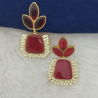 Marudhar Creations Gold Plated Matte Finish Dangler Earrings