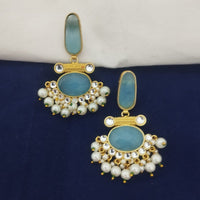 Marudhar Creations Gold Plated Matte Finish Dangler Earrings