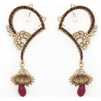 Kriaa Purple Austrian Stone Ear Cuff Earrings - 1300509
