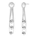 The99Jewel Stone Silver Plated Layering Dangler Earrings - 1301159