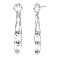 The99Jewel Stone Silver Plated Layering Dangler Earrings - 1301159