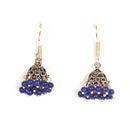 Kriaa Blue Drops Black Oxidised Jhumkis - 1301609