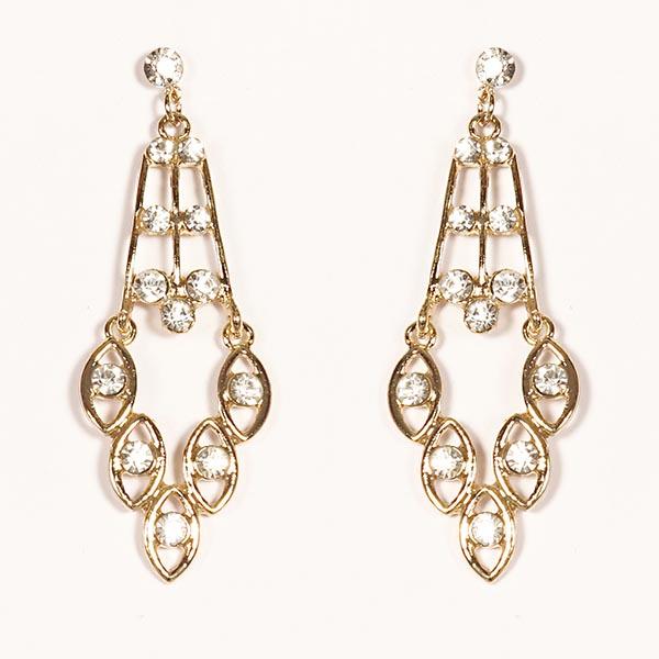 Urthn Austrian Stone Gold Plated Dangler Earrings - 1301628