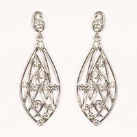 Urthn Austrian Stone Silver Plated  Dangler Earrings - 1301631