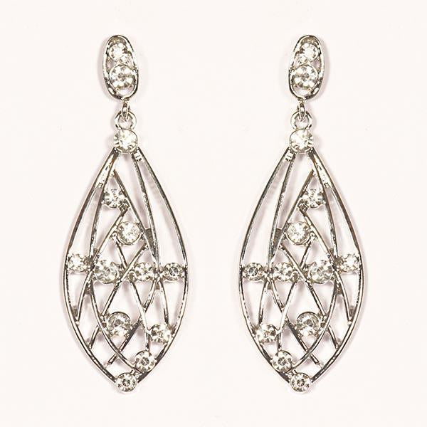 Urthn Austrian Stone Silver Plated  Dangler Earrings - 1301631