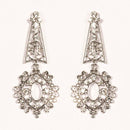 Urthn Austrian Stone Rhodium Plated Dangler Earrings - 1301632