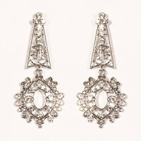 Urthn Austrian Stone Rhodium Plated Dangler Earrings - 1301632