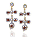 Eugenia Maroon Austrian Stone Gold Plated  Dangler Earrings - 1302702