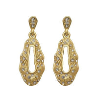 Kriaa Gold Plated Austrian Stone Dangler Earrings - 1302857