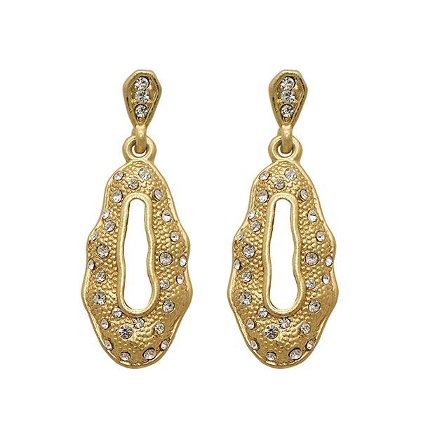 Kriaa Gold Plated Austrian Stone Dangler Earrings - 1302857