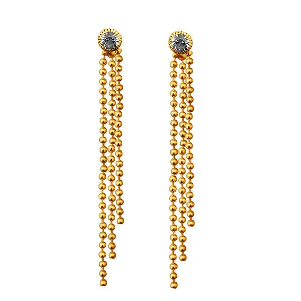 Kriaa Gold Plated Austrian Stone Dangler Earrings - 1303314