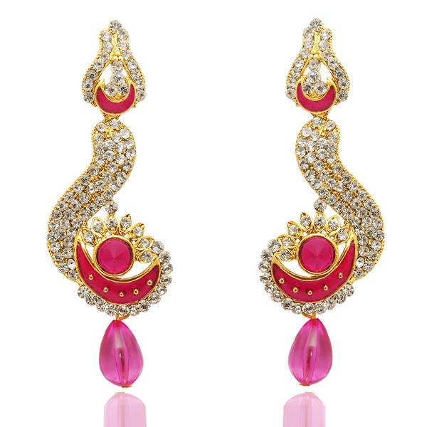 Kriaa Gold Plated Austrian Stone Dangler Earrings - 1304801