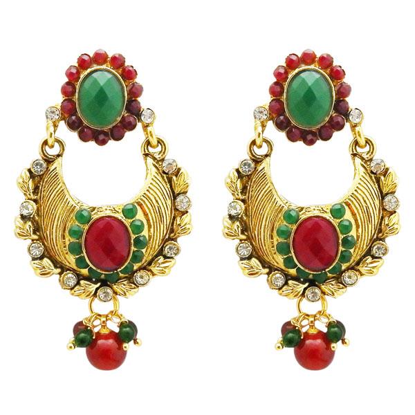 Kriaa Gold Plated Austrian Stone Dangler Earrings - 1304949A