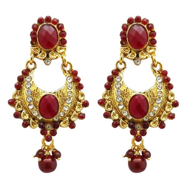 Kriaa Gold Plated Austrian Stone Dangler Earrings - 1304950B
