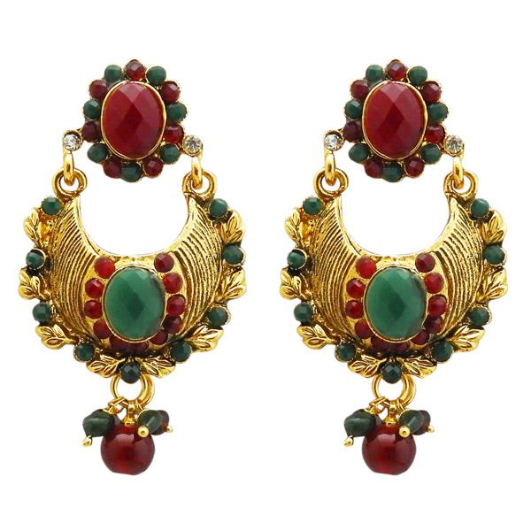 Kriaa Austrian Stone Gold Plated Dangler Earrings - 1304951A
