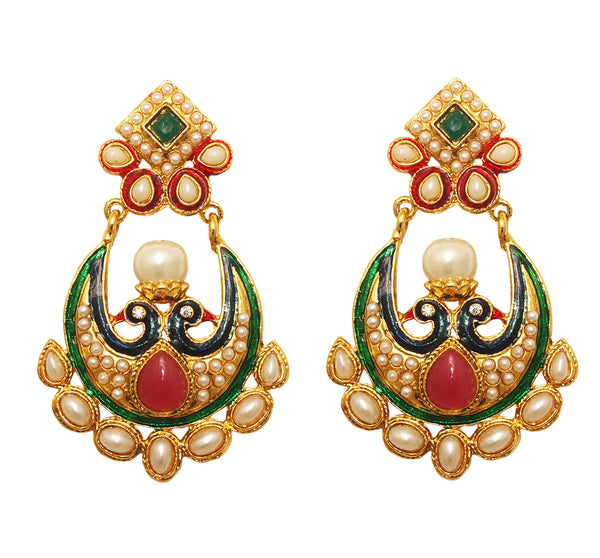 Amina Creation Gold Plated Dangler Earrings