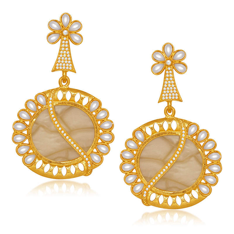 Amina Creation Gold Plated Dangler Earrings