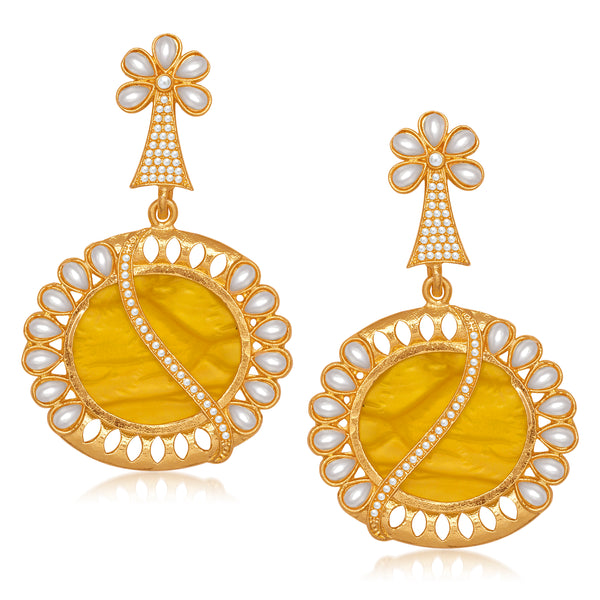 Amina Creation Gold Plated Dangler Earrings