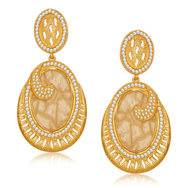 Amina Creation Gold Plated Dangler Earrings