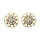 Kriaa White Austrian Stone Gold Plated Stud Earrings