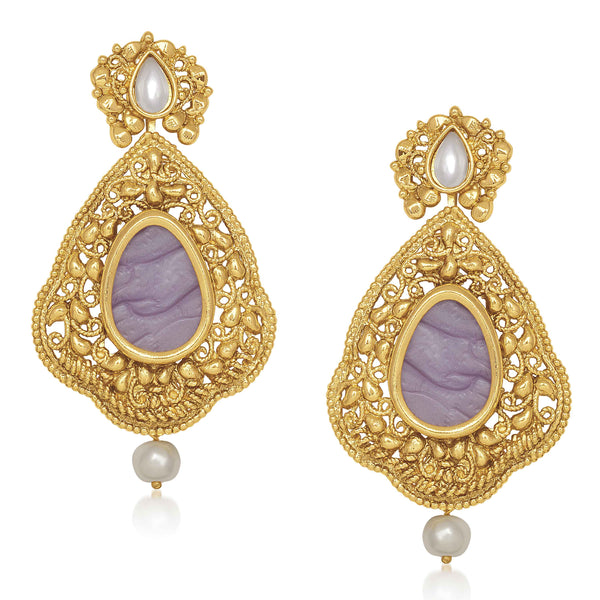 Amina Creation Gold Plated Dangler Earrings