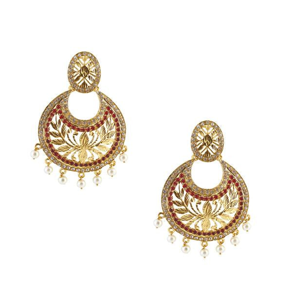 Kriaa Gold Plated Austrian Stone Chandbali Earrings