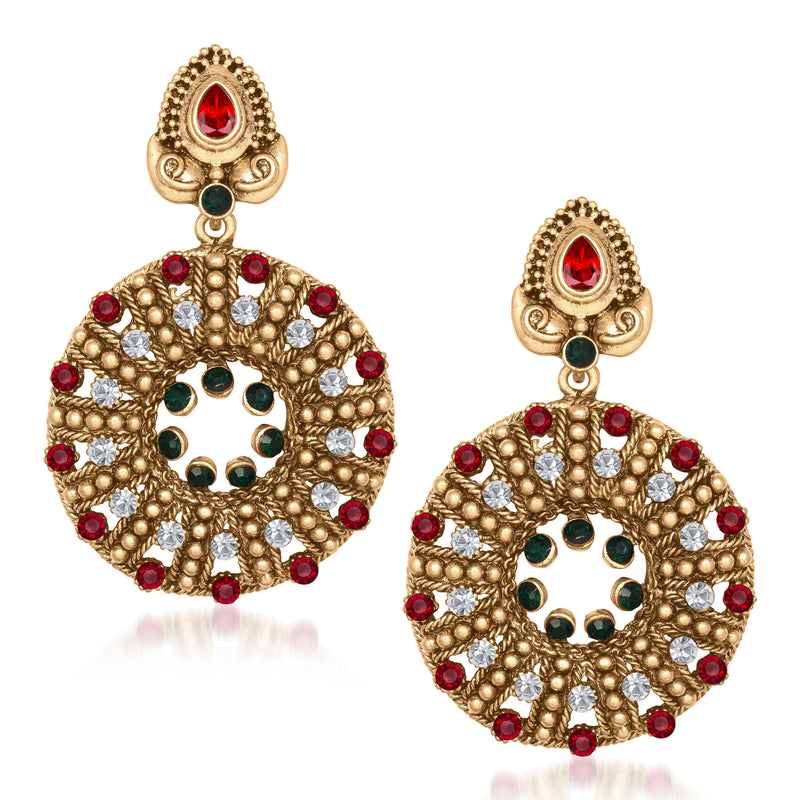 Amina Creation Gold Plated Dangler Earrings