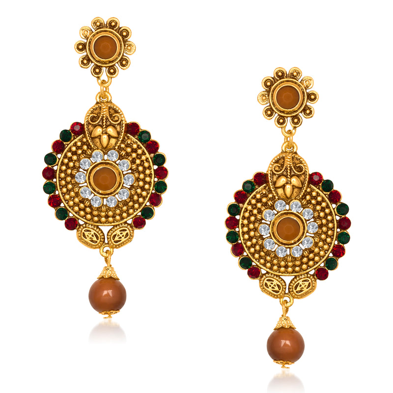 Amina Creation Gold Plated Dangler Earrings