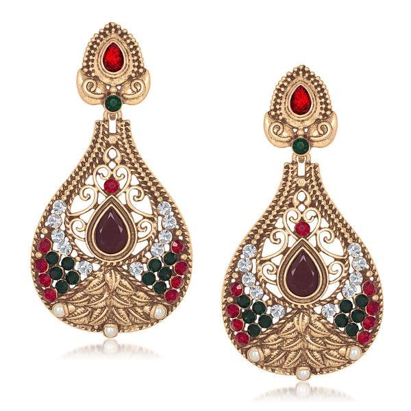 Amina Creation Gold Plated Dangler Earrings