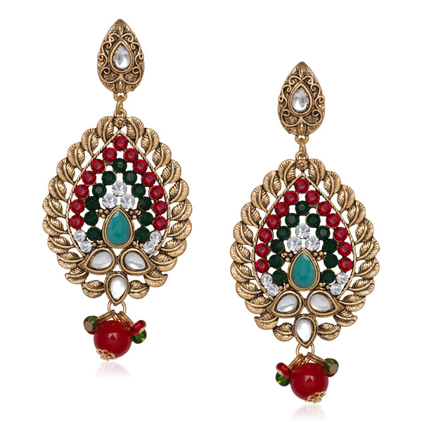 Amina Creation Gold Plated Dangler Earrings