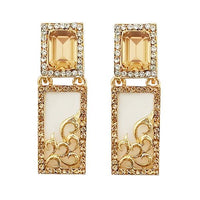 Kriaa  Austrian Stone Gold Plated Dangler Earrings - 1305745G