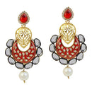 Kriaa Meenakari Gold Plated Kundan Dangler Earrings