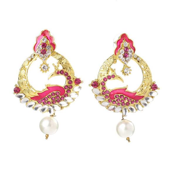 Kriaa Meenakari Gold Plated Austrian Stone Peacock Earrings