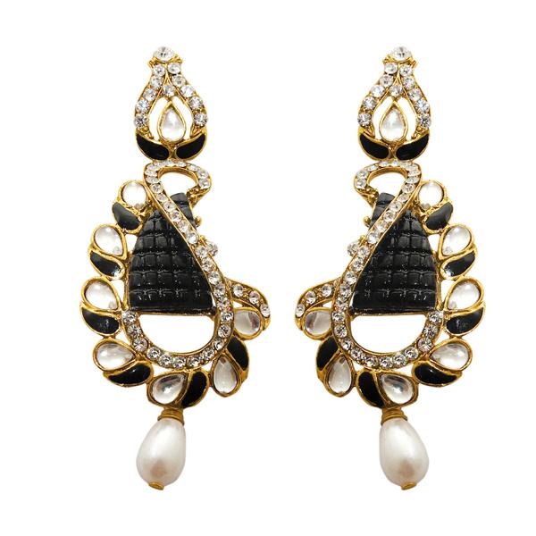 Kriaa Kundan Meenakari Gold Plated Stone Dangler Earrings