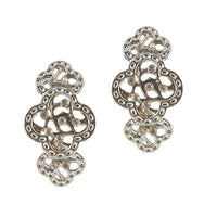 Kriaa Rhodium Plated Stone Dangler Earrings