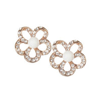 Urbana Pearl Austrian Stone Rose Gold Plated Stud Earrings - 1306833