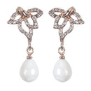Urbana Glass Pearl Rose Gold Plated  Dangler Earrings - 1306838