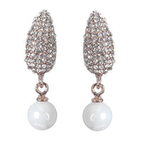 Urbana Glass Pearl Austrian Stone Dangler Earrings - 1306839