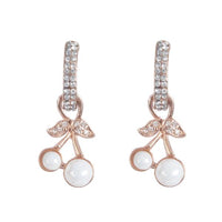 Urbana Glass Pearl Rose Gold Plated Dangler Earrings - 1306854