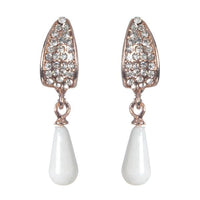 Urbana Glass Pearl Austrian Stone Dangler Earrings - 1306868